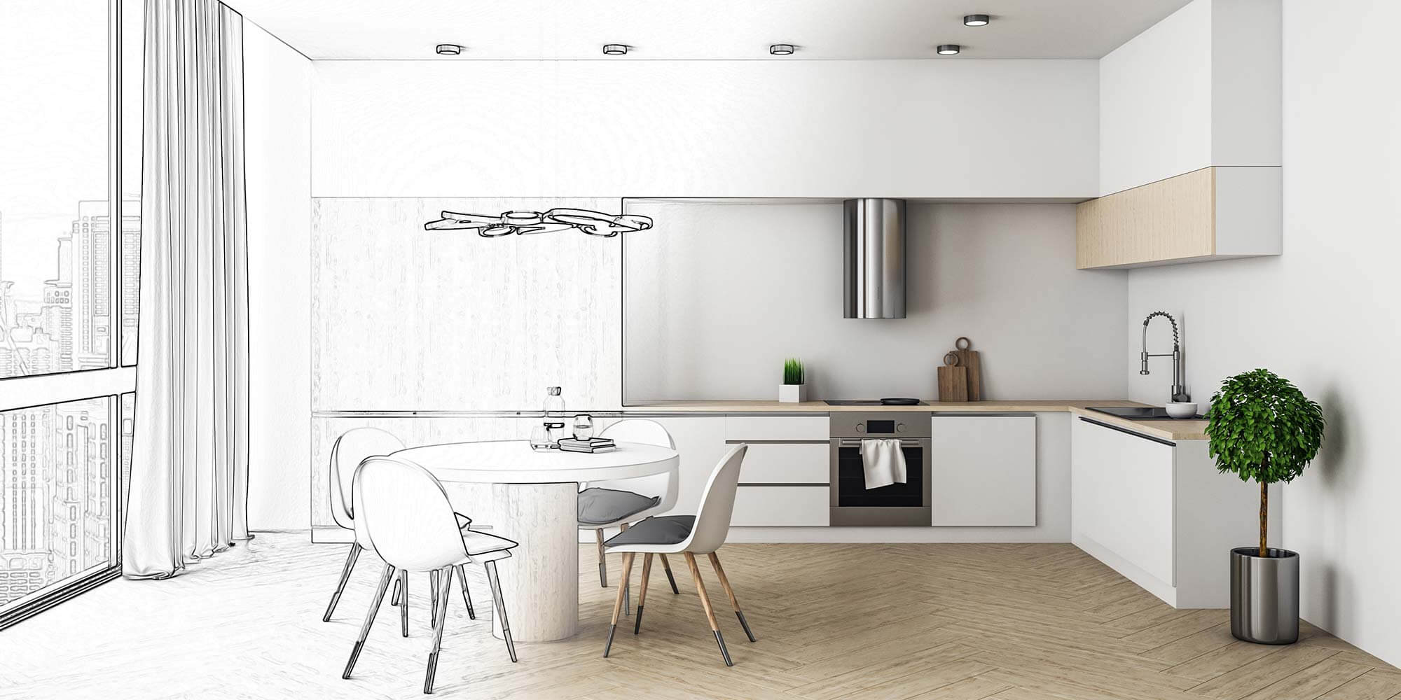 Rendering of kitchen